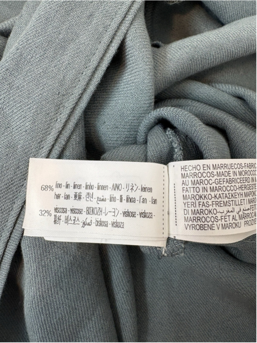 Zara Linen Blend Draped Midi Dress Blue Asymmetrical Minimalist XS NWT - Picture 11 of 11